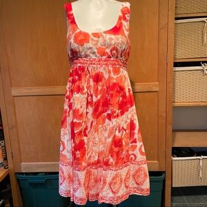 Adrianna Papell lined cotton sleeveless dress